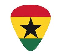Flag of Ghana print Guitar Picks 12 Pack Assorted Thickness for Guitar,ukulele,0.46/0.71/0.96mm