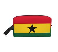 Flag of Ghana Print Portable Travel Toiletry Storage Bag Large Capacity 600D Polyester Cosmetic Storage Bag
