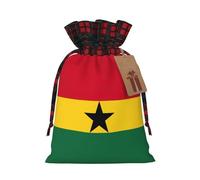 Flag Of Ghana Print Pouch Goody Christmas Drawstring Gift Bags Xmas Treats Bag Holiday Candy Wrapping Bags