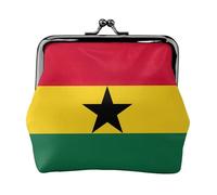 Flag of Ghana Print Practicality Coin Purse Cute Mini Coin Pouch for Women (4.52 x 4.13in) Exquisite, Black, One Size
