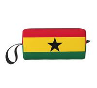 Flag of Ghana print Travel Toiletry Pouch, Pencil Bag Canvas Makeup Bags, Multi-Purpose Cosmetic Bags with Zipper, White, One Size