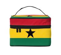 Flag of Ghana Women's Large Capacity Makeup Bag, Portable Travel Makeup Bag, (9x6.5x6.2 inches) Girls Large Makeup Bag Storage Bag