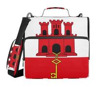 Flag of Gibraltar 3 Ringing 1.5 inch Organizer Binder with Handle Waterproof School Supplies Organizer for School and Office