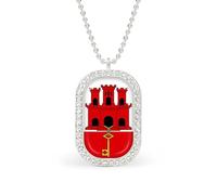 Flag of Gibraltar Custom Photo Necklace Personalized Picture Pendant Memory Jewelry for Women