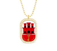 Flag of Gibraltar Custom Photo Necklace Personalized Picture Pendant Memory Jewelry for Women