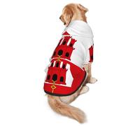 Flag of Gibraltar Dog Hoodie - Dog Hoodie for Medium & Large Dogs - Stylish Pet Sweatshirt with Pocket & Leash Hole