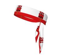 Flag of Gibraltar Double-Sided Athletic Bandage with Printed Sports Headband Suitable for Tennis Ninja Karate Running and Yoga
