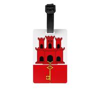 Flag of Gibraltar Luggage tag Hanger Protects Privacy and is a Must-Have for Travel and is Durable