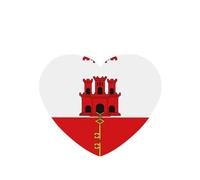 Flag Of Gibraltar Pattern Car Air Fresheners 6 Pcs Heart Shape Hanging Aromatherapy Tablets Scented Fresheners For Bedroom Bathroom