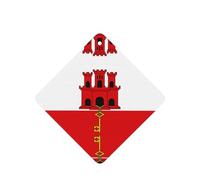 Flag Of Gibraltar Pattern Car Air Fresheners 6 Pcs Square Hanging Aromatherapy Tablets Scented Fresheners For Bedroom Bathroom