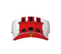 Flag of Gibraltar Printed Sports Sun hat with an Adjustable Cutout top, Suitable for Outdoor Hiking, Cycling and Daily wear. Black