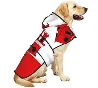 Flag of Gibraltar Reflective Waterproof Dog Raincoat Jacket, Adjustable Hooded Pet Coat with Leash Hole,for Outdoor UseL
