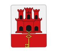 Flag of Gibraltar Rubber Base Mouse Mat with Stitched Edge-Non-Slip Desk Mat for Office Gaming, Smooth Cloth Surface Multiple Vertical
