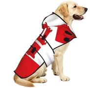 Flag Of Gibraltar Waterproof Dog Raincoat And Rain Jacket For Small Medium Large Dogs With Reflective Stripes And Adjustable Belly Strap