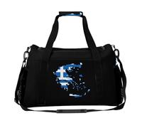 Flag of Greece Map Large Capacity Travel Duffel Bag Sport Weekender Overnight Backpack Lightweight Luggage Bags