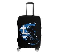 Flag of Greece Map Printed Luggage Cover Washable Suitcase Protector Fits 19-32 Inch Funny Travel Accessories