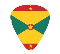 Flag of Grenada 12 Piece Guitar Pick Set Durable Non Slip Different Sizes for Electric Guitar Acoustic Guitar Ukulele