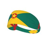 Flag of Grenada Elastic Exercise Headband -Mens Sweatband Unisex Hairband for an Active Lifestyle