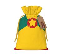 Flag of Grenada Print Drawstring Favor Bags, S Holiday Pouches, Treat Sacks, Christmas Treat Bags