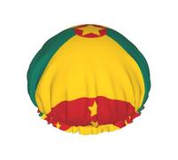 Flag of Grenada Printed shower cap, reusable, specially designed for women's long hair, double-layer structure, suitable for bathing.