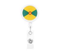 Flag of Grenada Retractable Badge Holder. Stylish Full-Width Print, Suitable for Offices, Schools, Hospitals, etc.