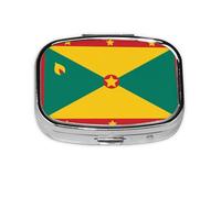 Flag of Grenada Square mini Pill Box, Travel Pill Box, can be Put into Wallet or Pocket to Store a Variety of Small Items
