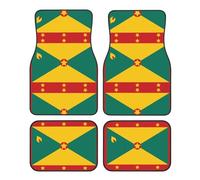Flag of Grenada Universal Car Foot Mat Four-Piece Set - Crystal Velvet Car Interior - Complete Front and Rear Coverage