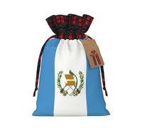 Flag of Guatemala Christmas Tree Hanging Gift Bags Jute Drawstring Sacks with, Eco-Friendly Festive Decor & Small Present Bag for Xmas Tree