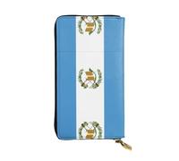 Flag of Guatemala Pattern Leather Clutch (7.5x4.1 inches) - Coin Card Key Wallet