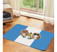 Flag of Guatemala Pet Absorbent Leather Placemat 30x45cm Beautiful Design Cat and Dog Bowl Mat Portable Storage