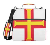 Flag of Guernsey 3 Ringing 1.5 inch Organizer Binder with Handle Waterproof School Supplies Organizer for School and Office