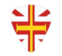Flag of Guernsey Islands 12 Pack Guitar Picks Plectrums,4 pieces in each of 3 sizes, Suitable for a wide range of stringed instruments