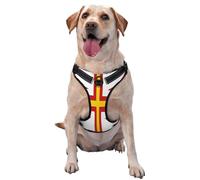 Flag of Guernsey Islands Dog Harness for Small, Medium, and Large Dogs – Reflective Straps, Adjustable Fit with Quick-Release Buckles