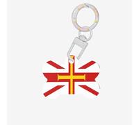 Flag of Guernsey Islands Dog Tags for Pets,Bone-Shaped Acrylic Pet ID Tags,Perfect for Small to Large Dogs and Cats,Cute & Functional