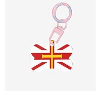 Flag of Guernsey Islands Dog Tags for Pets,Bone-Shaped Acrylic Pet ID Tags,Perfect for Small to Large Dogs and Cats,Cute & Functional