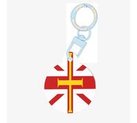 Flag of Guernsey Islands Dog Tags Round Pet Tag,Acrylic Pet ID Tags Durable and Stylish,Perfect for Small to Large Pets