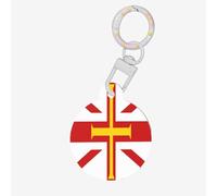 Flag of Guernsey Islands Dog Tags Round Pet Tag,Acrylic Pet ID Tags Durable and Stylish,Perfect for Small to Large Pets