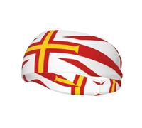 Flag of Guernsey Islands Sweat Headbands for Women & Men - Unique Customized Patterns, Non-Slip Wide Headband for Running, Gym, Yoga, and More - Stylish Hair Accessories
