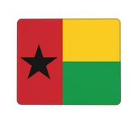 Flag of Guinea-Bissau 10 x 12 inch Mouse pad, 3mm thick rubber base with stitched edges, suitable for laptops.