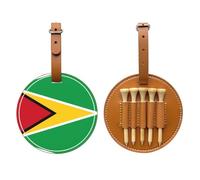 Flag of Guyana Brown Golf tee Storage Bag, Multifunctional Golf tee Storage Bag for Men, Durable PU Material