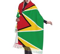 Flag of Guyana cashmerette fringed scarf.OversizedPlushWrap,Autumn,Winter Essential.