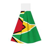 Flag of Guyana Coral fleece hand towel, super absorbent hanging kitchen towel, children's adult bathroom kitchen hanging hand towel