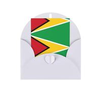 Flag of Guyana Greeting card, blank inner page, includes envelope, 10 cm x 15 cm, for anniversary and party invitations.