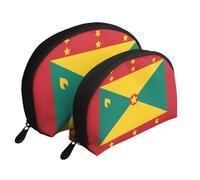 Flag of Guyana Moon Cosmetic Bag, Travel Makeup Pouch, Portable Waterproof Cosmetic Pouch for Girls Women., Flag Of Grenada, One Size