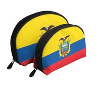 Flag of Guyana Moon Cosmetic Bag, Travel Makeup Pouch, Portable Waterproof Cosmetic Pouch for Girls Women., Flag Of Ecuador, One Size