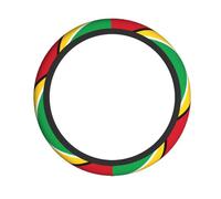 Flag of Guyana Pattern Steering Wheel Cover 15 inches, Universal for All Seasons, Highly Elastic and Easy to Install