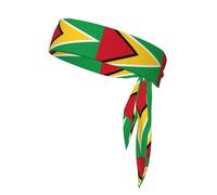 Flag of Guyana Print Women Tie Sweatband Headband/Men Sports Head Tie/Breathable Sweat Hair Band for Yoga Workout