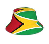 Flag of Guyana Printed Summer Sun Hat - Foldable Outdoor Sun Hat Hiking Camping Fishing Hat Black