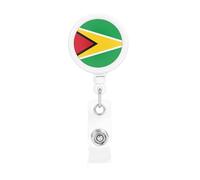 Flag of Guyana The Plastic Retractable Badge Holder is Made of ABS Material and The Rope is Nylon
