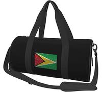 Flag of Guyana Travel Luggage Duffel Bag Sports Rolling Foldable Duffel Bag, Black
